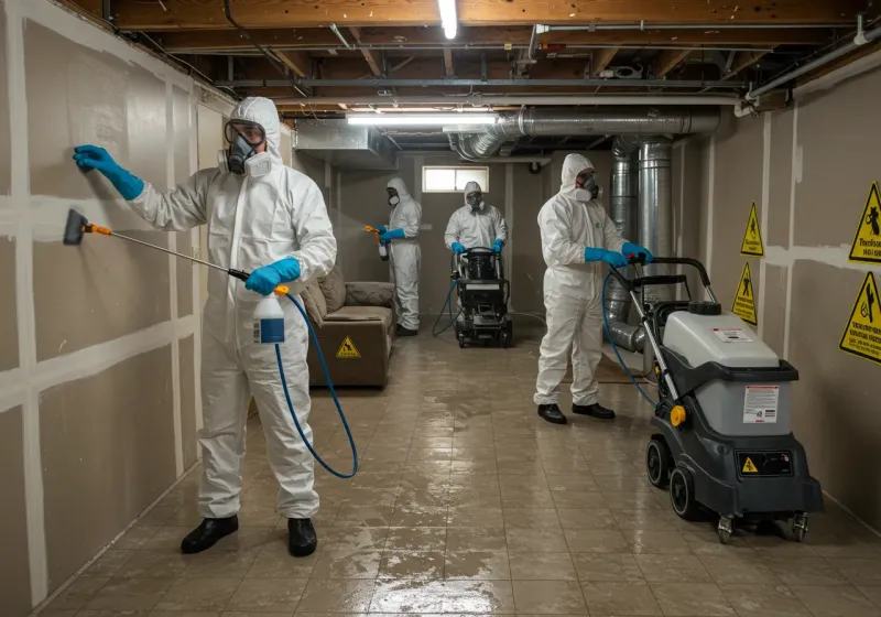 Basement Moisture Removal and Structural Drying process in Zuni Pueblo, NM